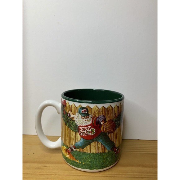1994 Jeanne Berry Potpourri Designs Baseball Santa Collectible Mug - Picture 2 of 5